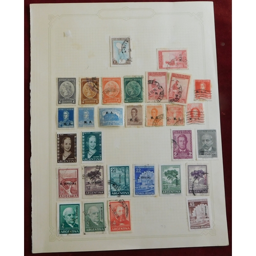 1075 - Argentina 1901-1955 officials m/m and used on three album pages and loose in packet, plus group of u... 