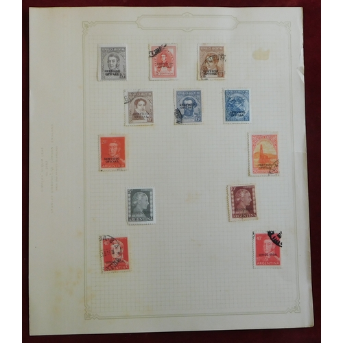 1075 - Argentina 1901-1955 officials m/m and used on three album pages and loose in packet, plus group of u... 