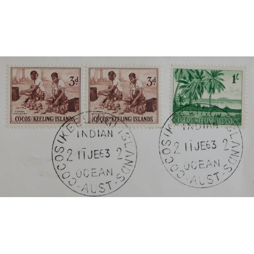 1100 - Cocos Keeling Islands 1963 (11 Jan) Quantas First Day of Issue cover A/P (Quantas)