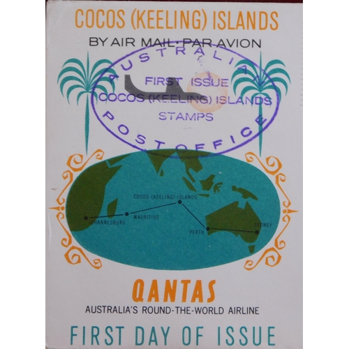 1100 - Cocos Keeling Islands 1963 (11 Jan) Quantas First Day of Issue cover A/P (Quantas)