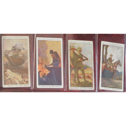 523 - Cigarette Card collection - Military Theme Incl Wills 1915 Recruiting Posters set of 12, Wills Milit... 