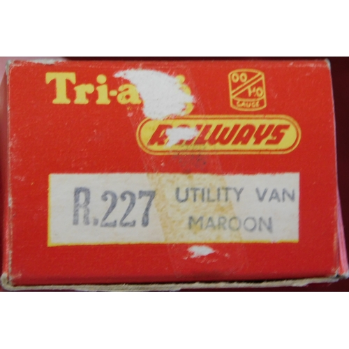 87 - Tri-ang Railways R227 Utility Van Maroon, Boxed.