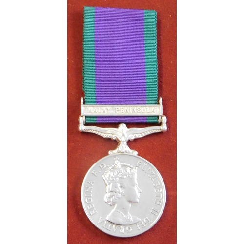 621 - British General Service Medal 1918-62 with Malay Peninsula clasp named to: 21151522 Spr. Jiwantabaha... 