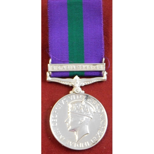 622 - British General Service Medal 1918-62 with S.E. Asia 1945-46 named to: 64722 L/NK Teknarain Newar 3/... 