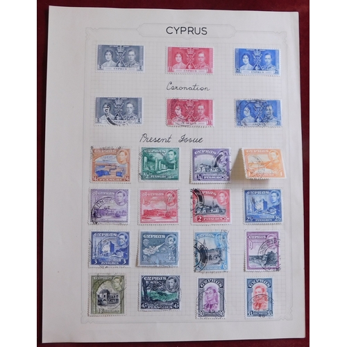 1101 - Cyprus 1934-1951 m/m and used on three pages. Cat value £202.90