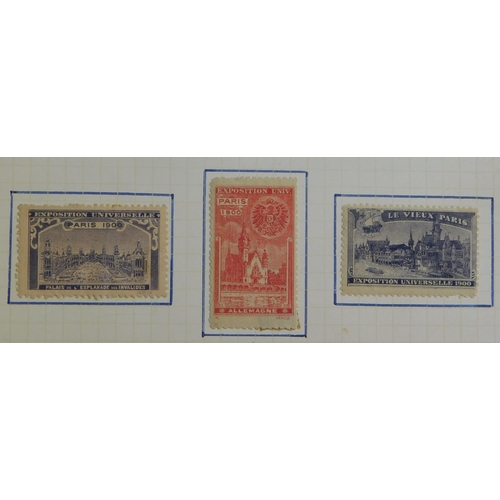 1110 - France 1900 Paris Exposition 1900 picture post card with exhibitor's label and 3x m/m Cinderella sta... 