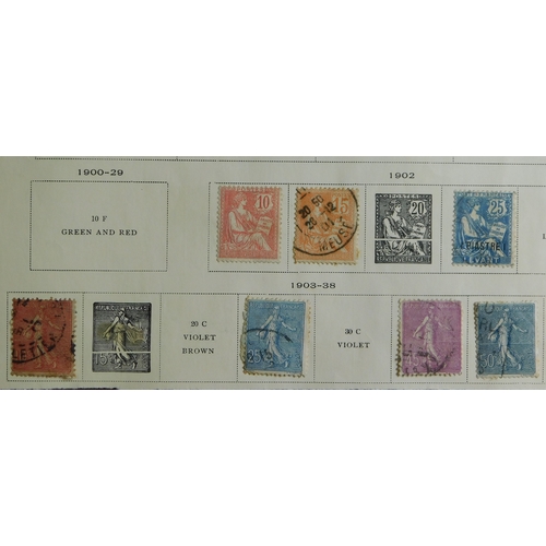 1111 - France 1902-1966 collection on (12) pages mainly used. Both postage and commemorative stamps