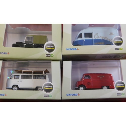 33 - Oxford 1:76 Scale Misc. Miniature Cars (8) and 76BSA002 RAC. Mint in box.