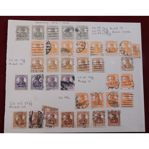 1120 - Germany 1916-1920 definitives sheet with 17 used definitive all described, post mark/shades study gr... 