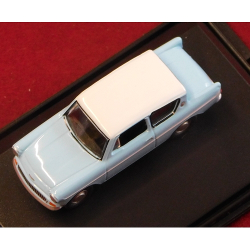 58 - Oxford Automobile Company Blue/Ermine White Ford Anglia unused, boxed