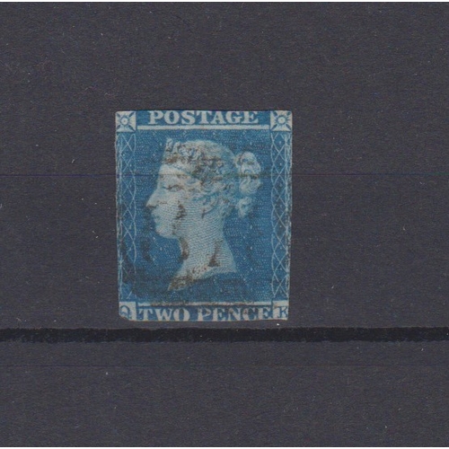 1046 - Great Britain 1841-51 SG 14 used 2d blue, edges trimmed, no margins. Cat value £90