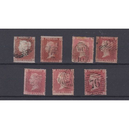 1050 - Great Britain 1854-57 SG 17 used 1d Die I perf 16, SG 26 used 1d Die II perf 16, SG 29-30 used 1d, S... 