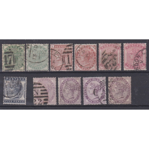 1057 - Great Britain 1880-91 SG 154-169 plus 168a used. SG 171-172, 173-174 used 1d lilac, shades with some... 