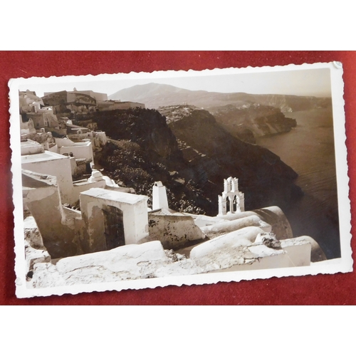 1129 - Greece 1936-49 Santorini picture post card and three envelopes posted airmail. Nice array of cancels... 