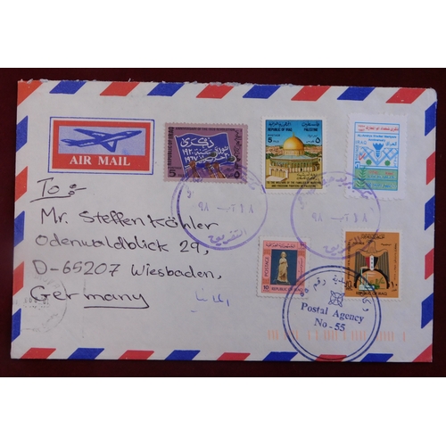 1148 - Iraq 1997-98 2x Philatelic covers posted to Germany, one airmail Baghdad to Wiesbaden, one registere... 