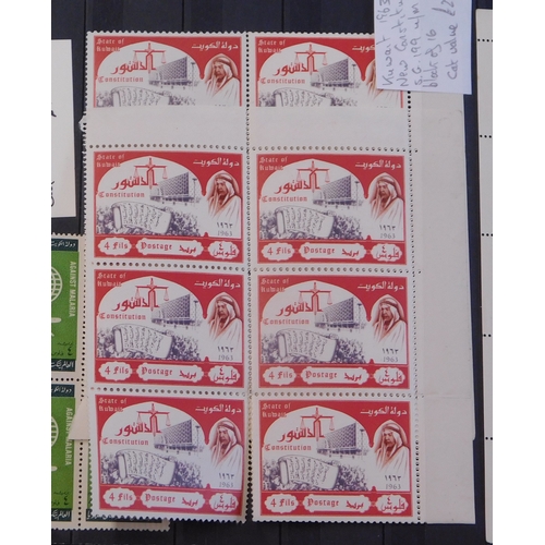 1163 - Kuwait 1963-1971 collection of mostly u/m on five double sided stock cards. Cat value £247+