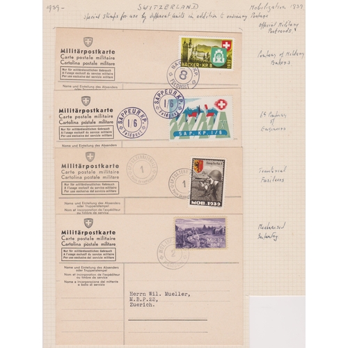 1306 - Switzerland 1939 Swiss military unit Cinderella stamps used by units in addition to postage. Issued ... 