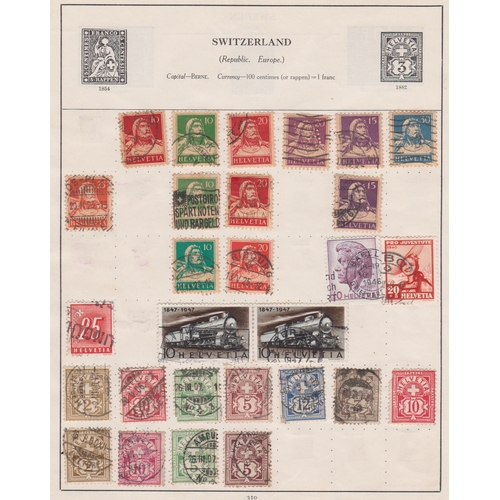 1310 - Switzerland 1862-1960 collection of m/m and used on five pages, strength in 1862-82 period. Includes... 