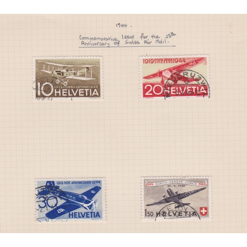 1315 - Switzerland (Airs) 1941 Pro-Aero Fund SG 423, 1943 Special Flight SG 433, and 1944 National Airport ... 