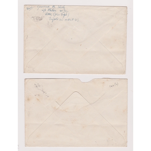 1350 - Tripolitania British Military Administration 1948 two envelopes posted airmail to UK cancelled Field... 