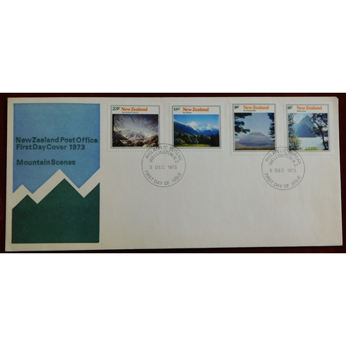 1186 - New Zealand 1971-79 collection of (61) unaddressed FDCs, plus New Zealand PO official paid Air Mail ... 