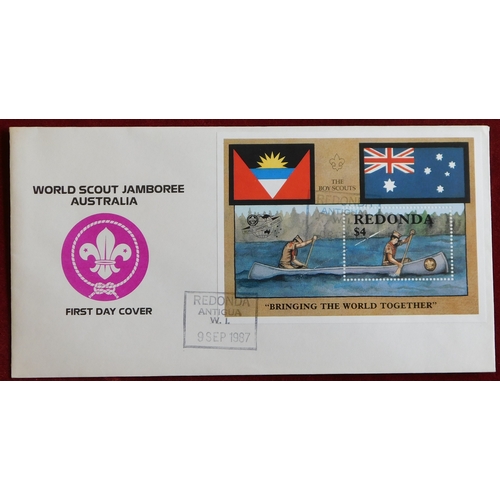 1234 - Scouting Worldwide 1985-1992 group of (12) unaddressed Boy Scouts FDCs with not postally issued or s... 