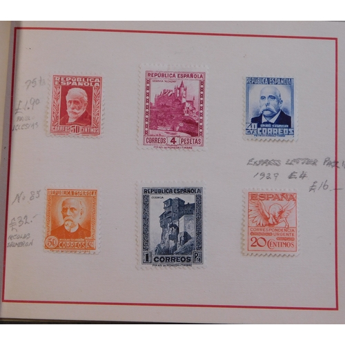 1283 - Spain 1932 Madrid Exhibition Souvenir with mint ranges including 1931 issues 5pta, 1929 Express lett... 