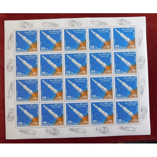 1241 - South Arabia (Mahar State) - 1967 Space Rockets set Mi No. 58-66 (10f-300f) u/m mint sets in sheetle... 