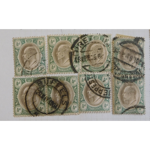 1246 - South Africa 1874-1930 used group of five pages, 3x Transvaal, South Africa and Natal with singles, ... 