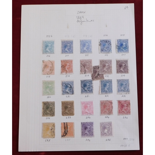 1279 - Spain 1889-1930 mint and used definitive and commemoratives (96) in total on four album pages, noted... 