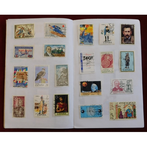 1280 - Spain - good range of mostly used modern issues, in a book, not priced. (150+)