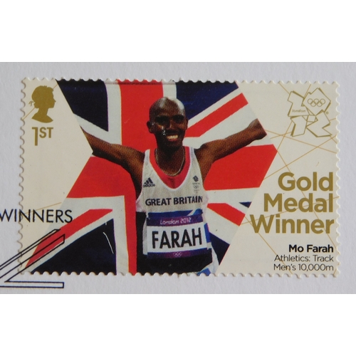 1070 - Great Britain 2012 British Gold Medal winners London Olympics, London Parade limited edition sheet w... 