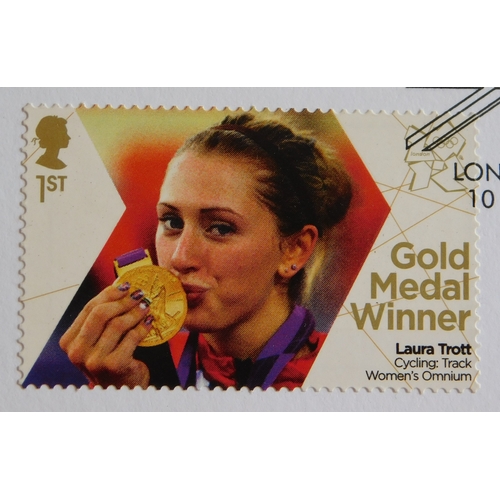 1070 - Great Britain 2012 British Gold Medal winners London Olympics, London Parade limited edition sheet w... 