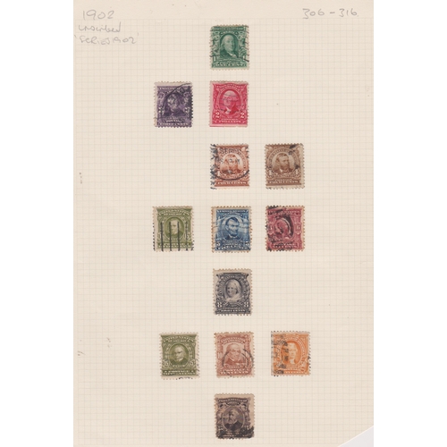 1442 - USA 1902-08 SG 306-316 used part set to 50c. Cat value £75.95