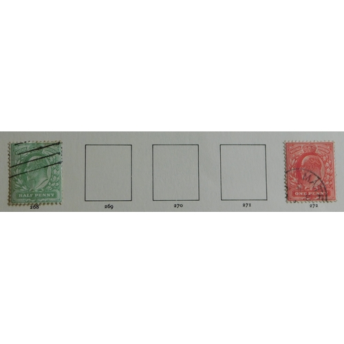 1065 - Great Britain 1902-1913 Edward VII collection of (34) used in the SG 215-314 range on four pages. No... 