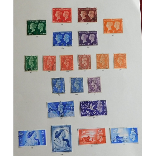 1069 - Great Britain 1937-1951 George VI on three pages, SG 461-514 used. Includes postage sets including w... 