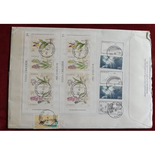 1301 - Sweden 1966-2001 (13) philatelic envelopes posted to the UK with range of postage 1966-2001, include... 