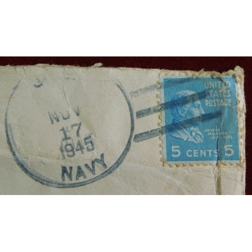 1460 - USA 1944-47 US Navy envelopes and Airmail 90 FPO San Francisco to England. An untidy lot but all US ... 