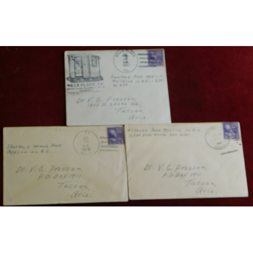 1461 - USA 1947 group of three envelopes posted to Arizona cancelled SG 803 3c stamps from:- The Highest PO... 