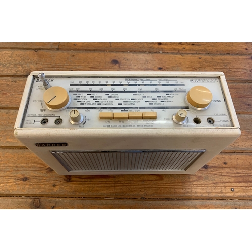 11 - VINTAGE TRANSISTOR RADIO. A Hacker 'Sovereign II' portable transistor radio from late 1960s. Top con... 