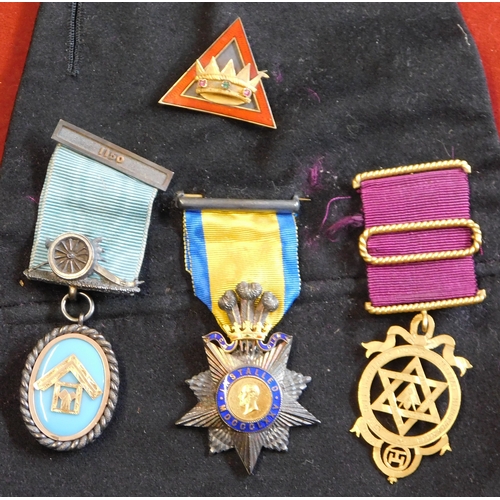 210 - Masonic Medal Group of four from the Buckingham & Chandos Lodge 1150 to Bro James Muzio W.M. one dat... 