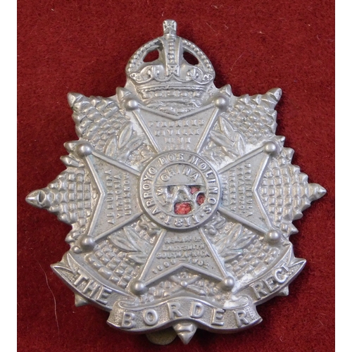 215 - British WWI The Border Regiment Cap Badge, maker mark on the slider F.N. B' Ham, white metal with re... 