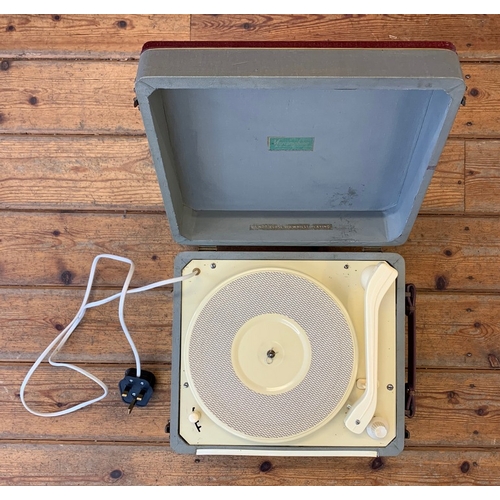 22 - Vintage 1950s Portable Record Player. A Marconiphone 4-speed portable record player with built-in am... 