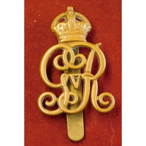 228 - British WWI Kings Own Norfolk Yeomanry Cap Badge, brass and slider