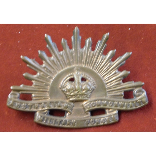 234 - Australian Commonwealth Military Forces Cap Badge, bronze with lugs