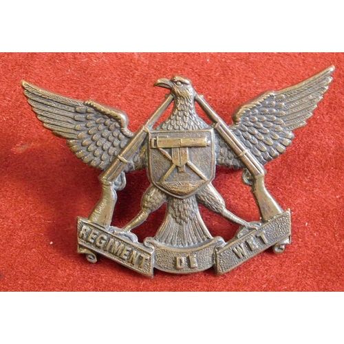 247 - South Africa Defence Force Regiment De Wet Cap Badge, in bronze with lugs