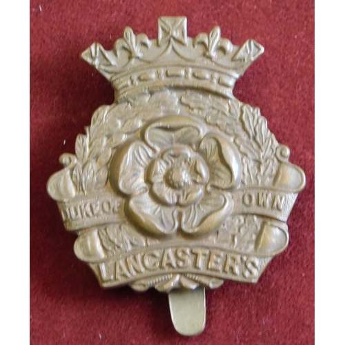 267 - British WWI Duke of Lancaster's Own Yeomanry Cap Badge, gilding metal with slider