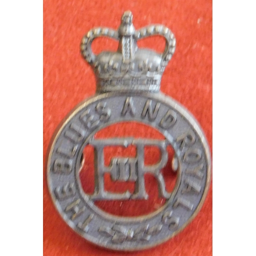 280 - British EIIR Blues And Royals Cap Badge, bronzed brass with lugs