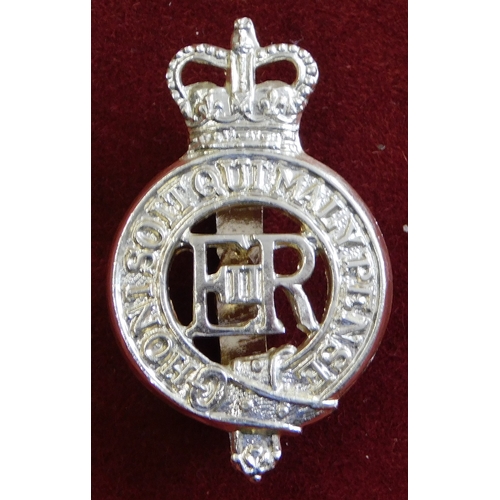 282 - British EIIR Household Cavalry Cap Badge, staybright with tabs