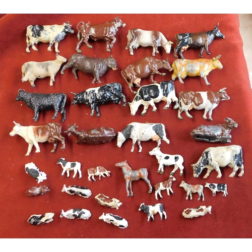 342 - Britains / Johillco (and other makes) - Collection of lead farm animals, mostly Cows. (approx. x33 i... 